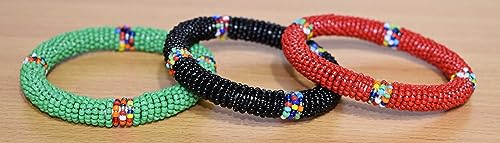 Set of 3 Handmade Maasai Beaded Bracelets