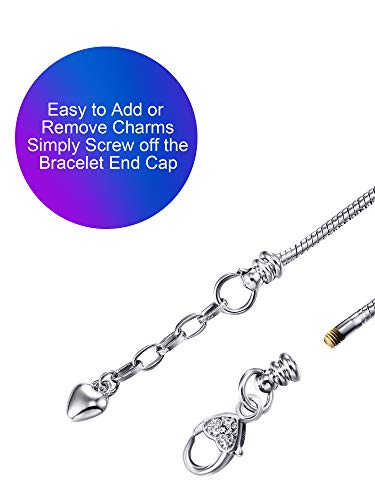 Colorful Unicorn Crystal Charm Bracelet Bangle Set