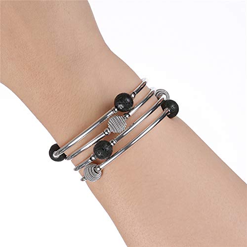 Turquoise Chakra Beaded Bangle Bracelet for Women