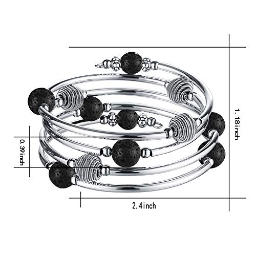 Turquoise Chakra Beaded Bangle Bracelet for Women