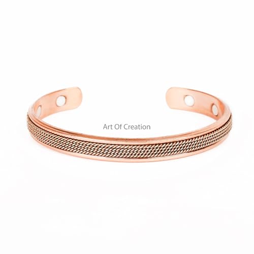 Handmade Pure Copper Adjustable Bangle Bracelet