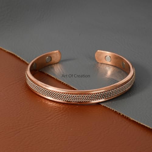 Handmade Pure Copper Adjustable Bangle Bracelet