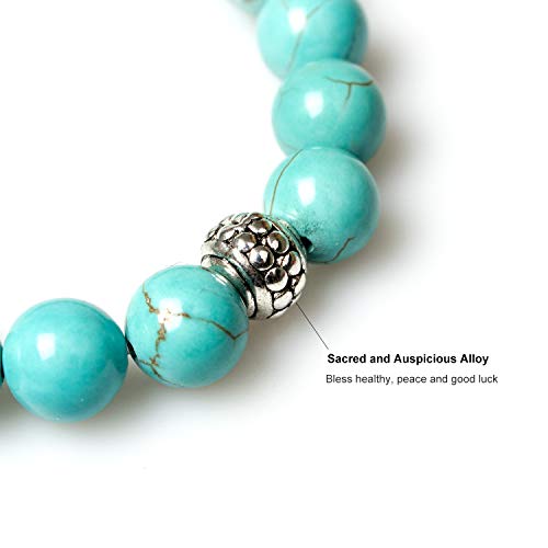 Turquoise 108 Mala Beads Chakra Bracelet Necklace