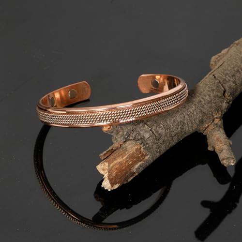 Handmade Pure Copper Adjustable Bangle Bracelet