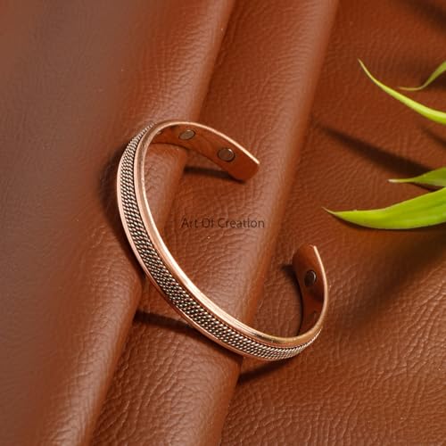 Handmade Pure Copper Adjustable Bangle Bracelet