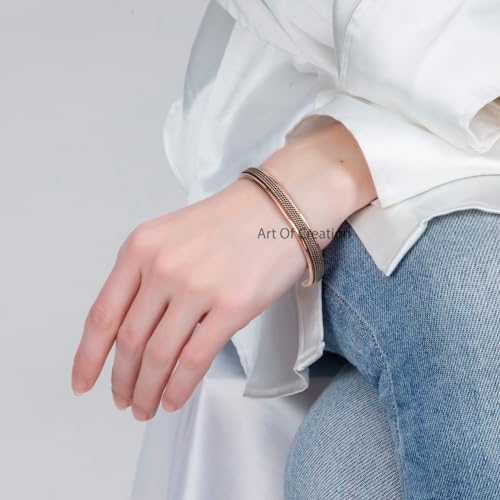 Handmade Pure Copper Adjustable Bangle Bracelet