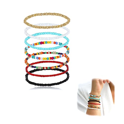 Bohemian Multi-Colored Beaded Bracelet Set for Women