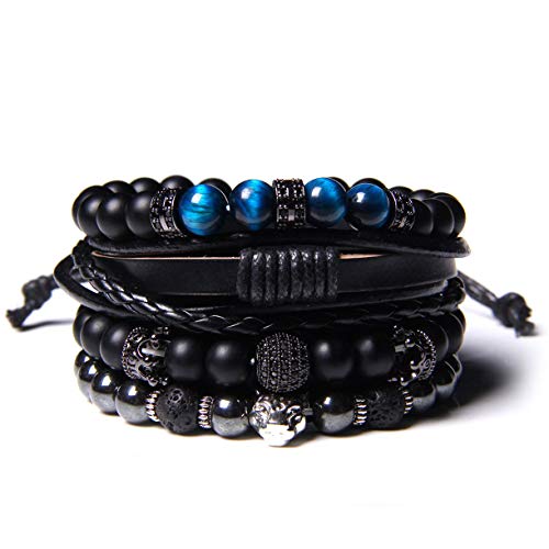 Braided Leather Tiger Eye & Lava Rock Bracelets