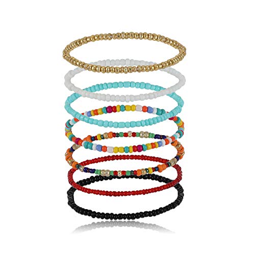 Bohemian Multi-Colored Beaded Bracelet Set for Women