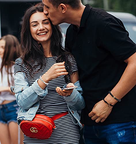 12Pcs Lava Rock & Onyx Lion Head Bracelets