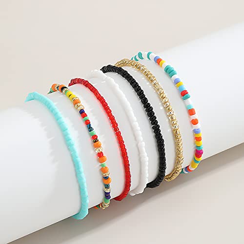 Bohemian Multi-Colored Beaded Bracelet Set for Women