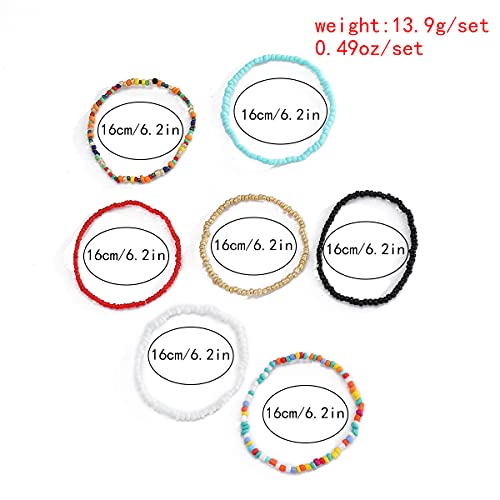 Bohemian Multi-Colored Beaded Bracelet Set for Women