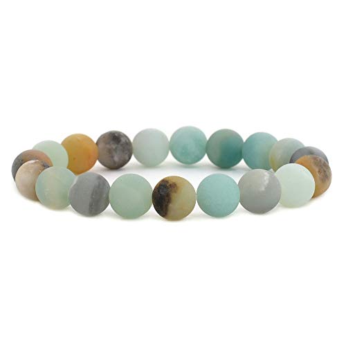 Natural Matte Amazonite 10mm Beaded Stretch Bracelet