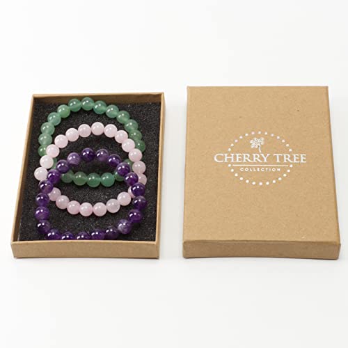 Cherry Tree Gemstone Beaded Bracelet Set