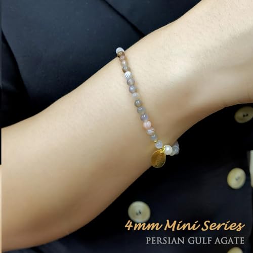 Persian Gulf Agate Bead Bracelet with Pearls