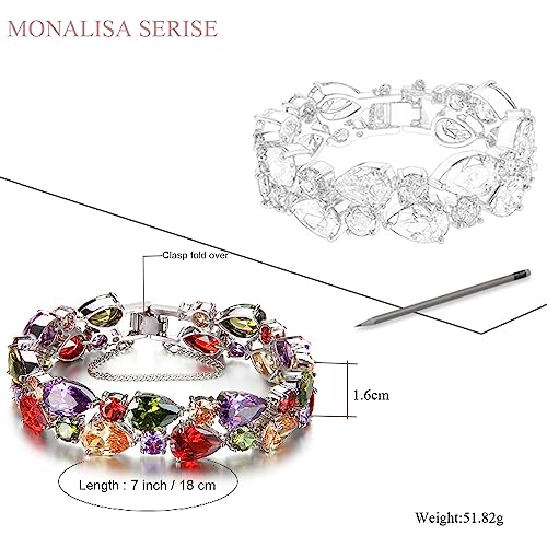 Bridal Gemstone Bracelet: Peridot, Amethyst, Garnet, Morganite
