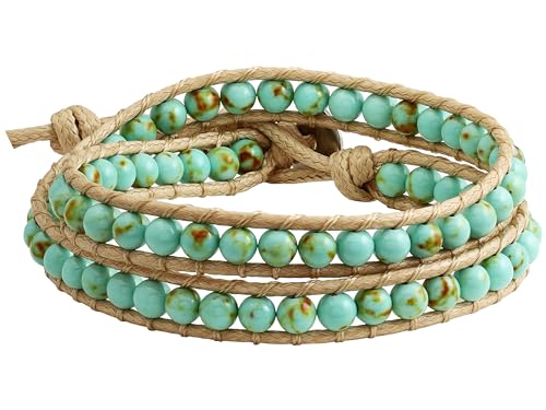 Bohemian Turquoise Stone Wrap Bracelet for Women