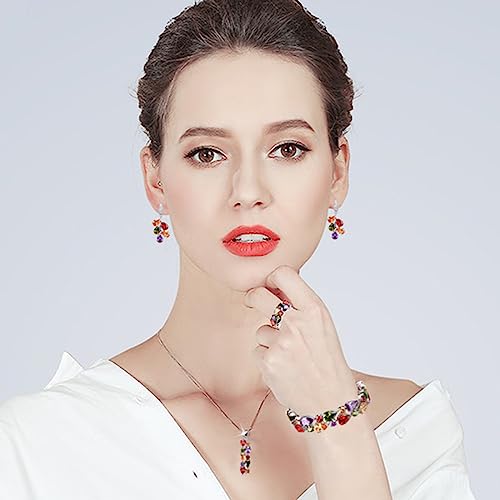 Bridal Gemstone Bracelet: Peridot, Amethyst, Garnet, Morganite