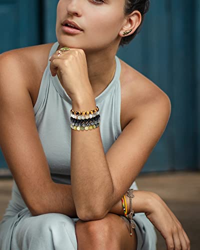 5PCS Semi-Precious Gemstone Healing Bracelets Set