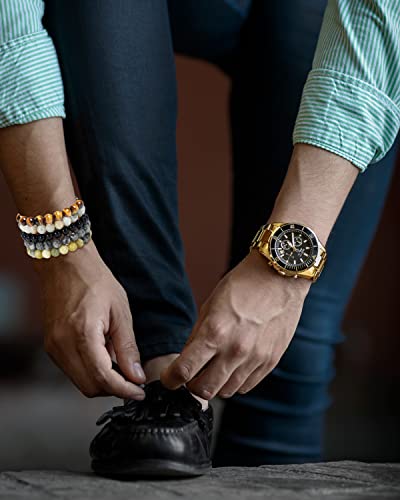 5PCS Semi-Precious Gemstone Healing Bracelets Set