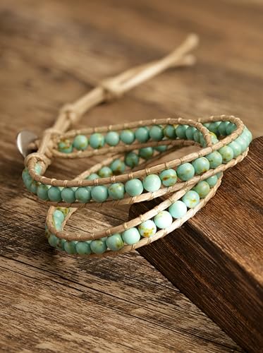 Bohemian Turquoise Stone Wrap Bracelet for Women