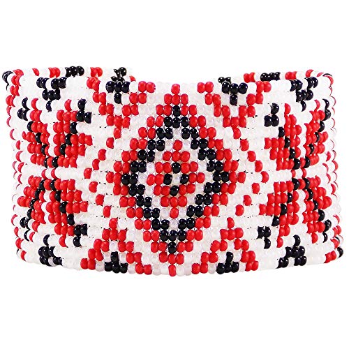 Handmade Geometric Beaded Moroccan Peyote Bracelet