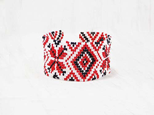 Handmade Geometric Beaded Moroccan Peyote Bracelet