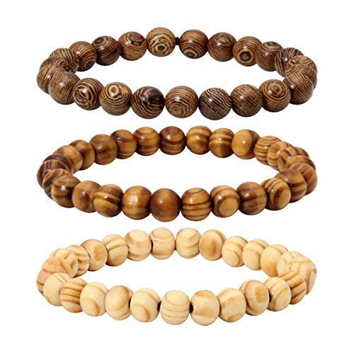 Moroccan 8mm Wood Bead Meditation Bracelet