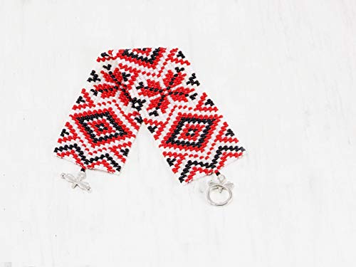 Handmade Geometric Beaded Moroccan Peyote Bracelet