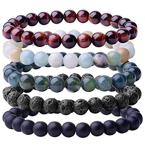 Natural 8mm Semi-Precious Gemstone Stretch Bracelet