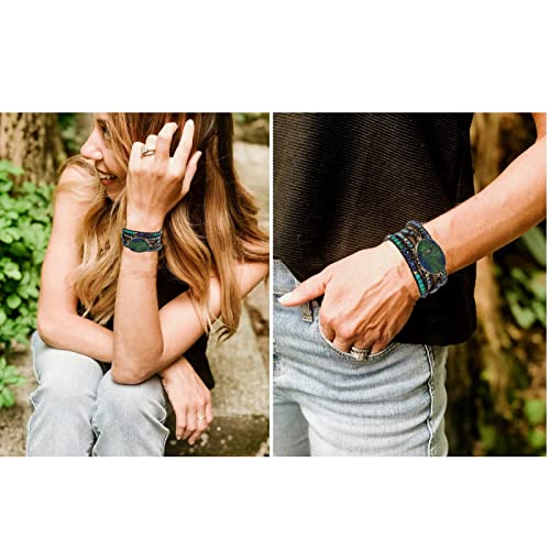 Chic Boho 5-Wrap Chrysocolla Leather Bracelet