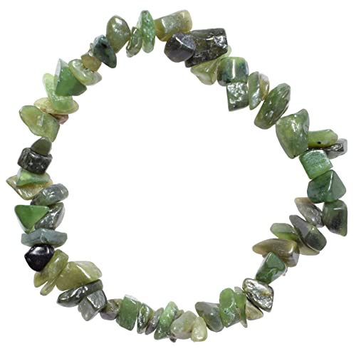 Premium Inca Jade Chip Bracelet with Selenite Crystal