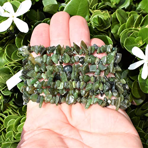 Premium Inca Jade Chip Bracelet with Selenite Crystal