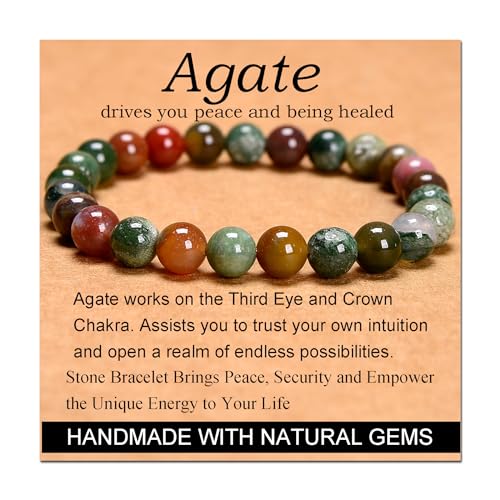 Handmade Indian Agate Yoga Stretch Bracelet