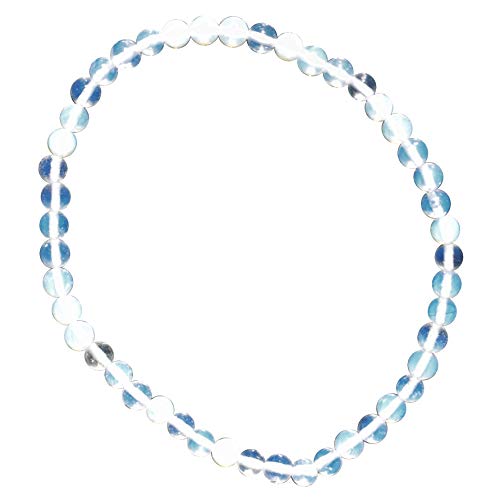 Radiant Opalite Bead Bracelet with Selenite Heart