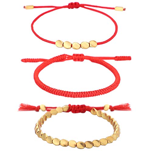Handmade Tibetan Copper Beads Bracelet Set - 3 PCS