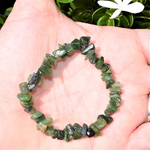 Premium Inca Jade Chip Bracelet with Selenite Crystal