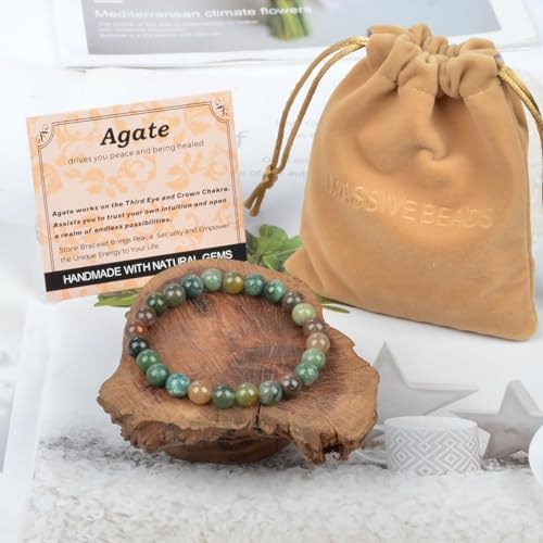 Handmade Indian Agate Peaceful Yoga Bracelet