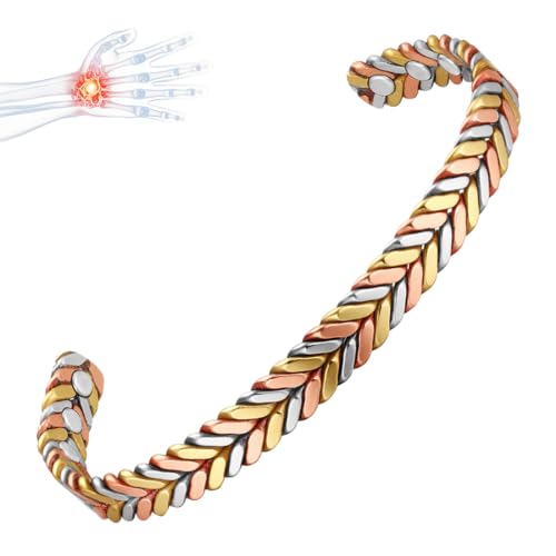 Feather Design Copper Magnetic Bracelet for All