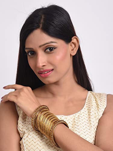 Gypsy Tribal Gold Plated Crystal Bracelet Set