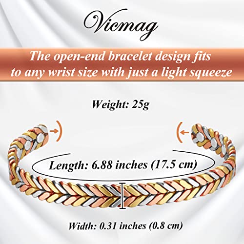 Feather Design Copper Magnetic Bracelet for All