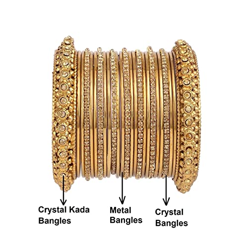Gypsy Tribal Gold Plated Crystal Bracelet Set