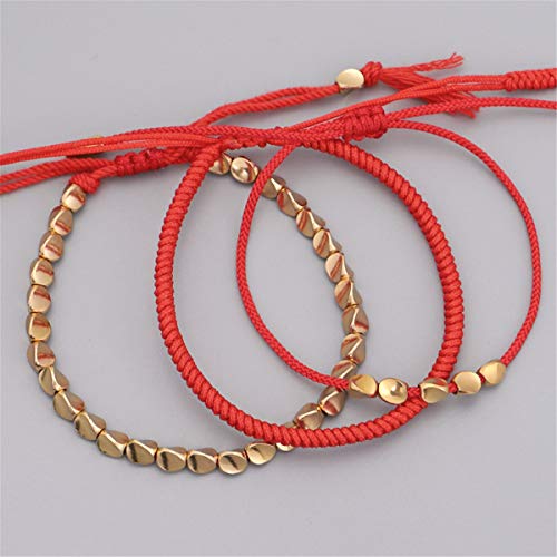 Handmade Tibetan Copper Beads Bracelet Set - 3 PCS