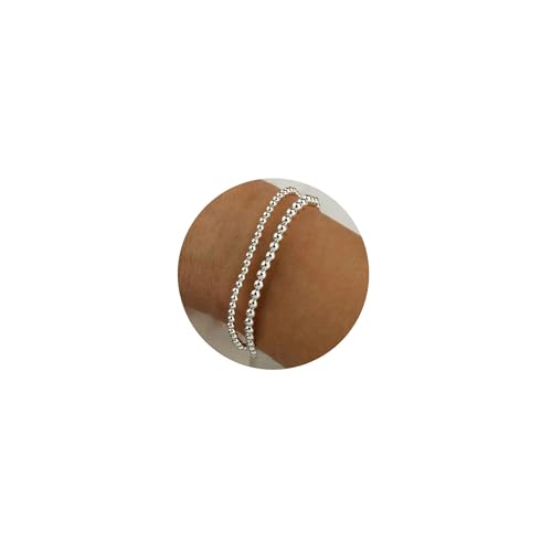 Elegant Silver Stretch Beaded Bracelets for Women