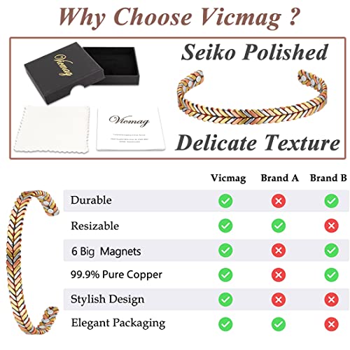 Feather Design Copper Magnetic Bracelet for All