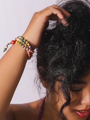 Colorful Bohemian Ceramic Bead Bracelet for Women