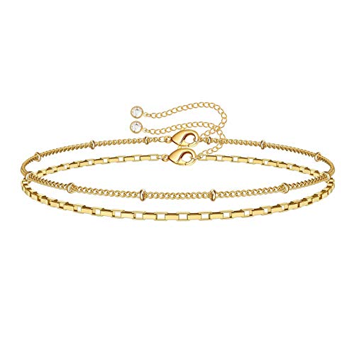 Elegant 14K Gold Layered Bracelets for Women