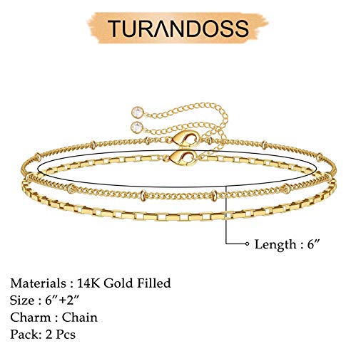 Elegant 14K Gold Layered Bracelets for Women