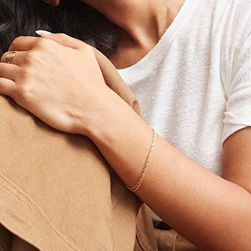Elegant 14K Gold Layered Bracelets for Women