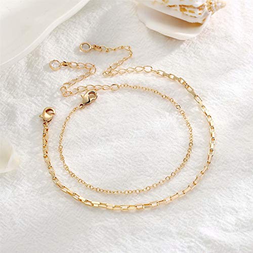 Elegant 14K Gold Layered Bracelets for Women